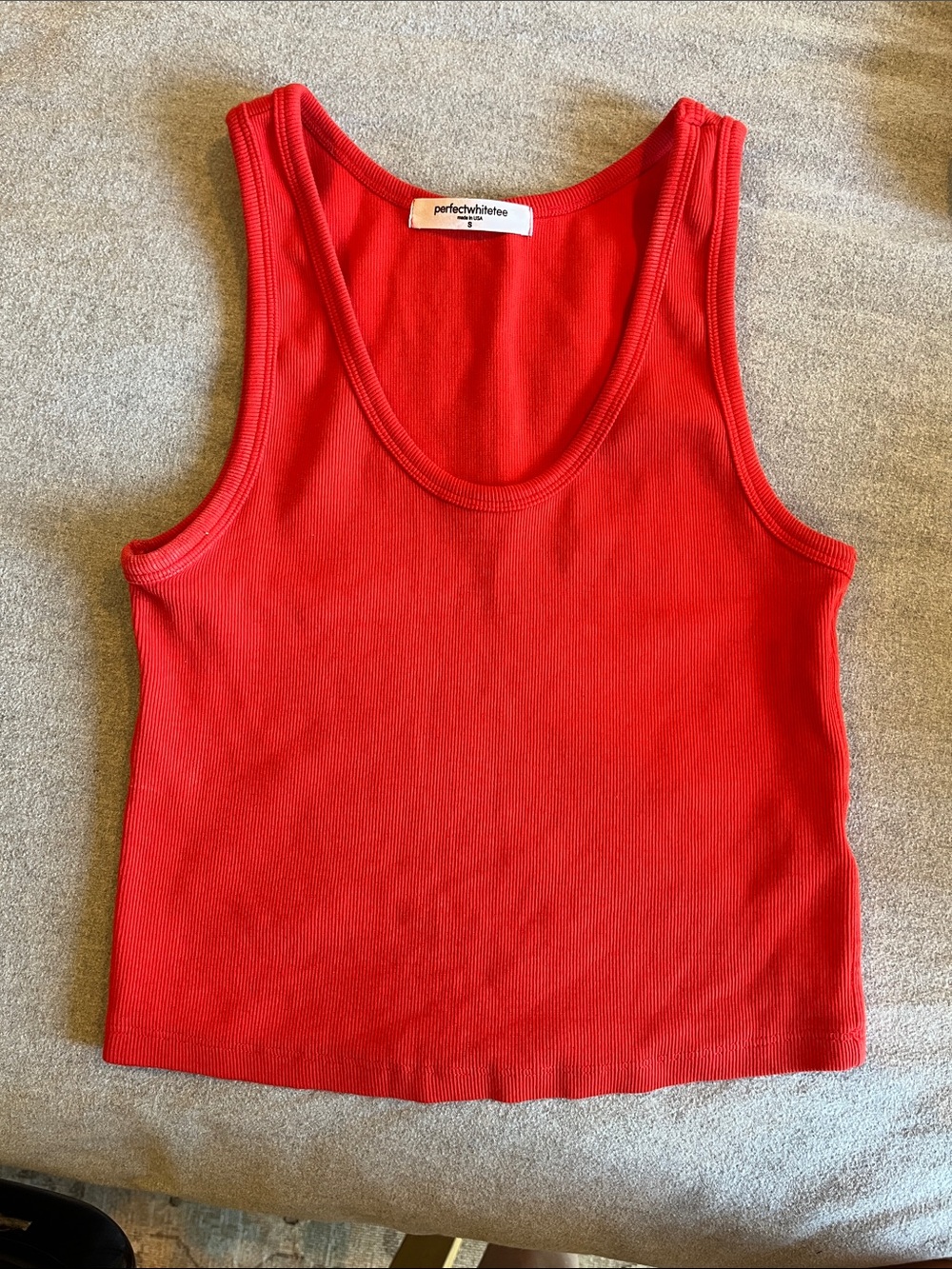 Perfectwhitetee blondie tank in tomato Sz S